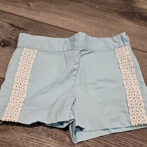 Light Blue Janie & Jack Girls Shorts with Lace Detail